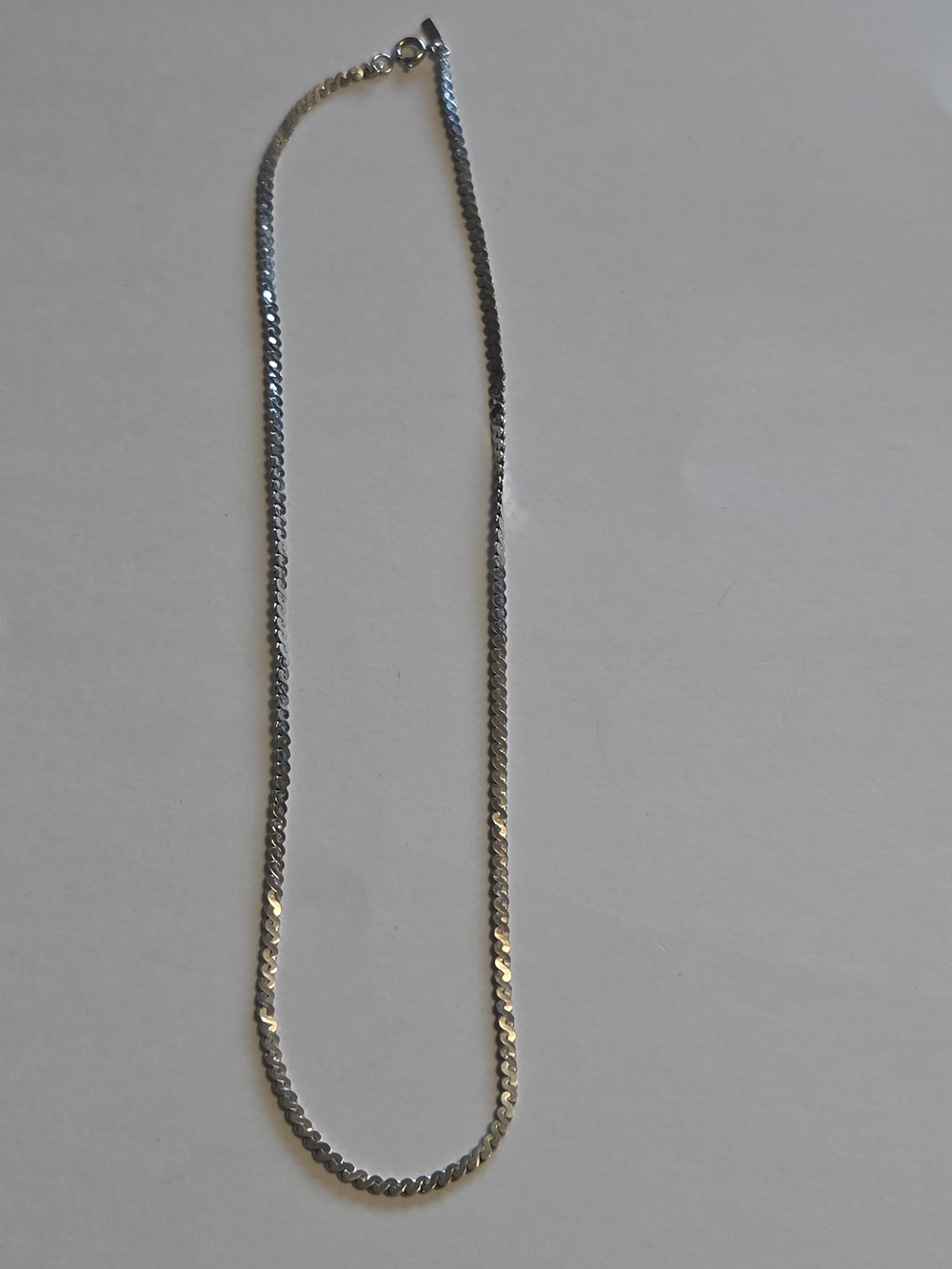 Vtg Monet 18" Silver-Tone Serpentine Chain Necklace